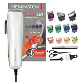 Remington Haarschneidemaschine mit Kabel [Netzbetrieb, selbstschärfende Edelstahl-Klingen mit Einstellhebel, 0,5-25mm] Haarschneider Colour (11 Aufsteck- & Seitenkämme, Friseur-Set) Haartrimmer HC5035